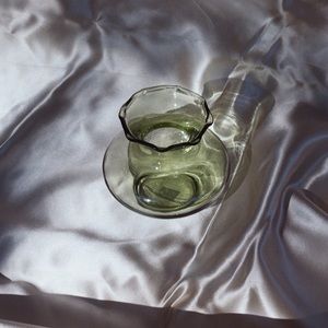 Small green glass vase